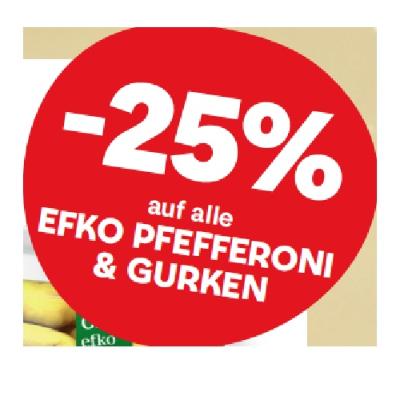 -25% auf alle EFKO PFEFFERONI & GURKEN MPREIS