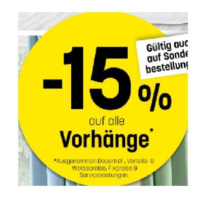 Promotion Bild von -15% auf alle Vorhänge Betten Reiter