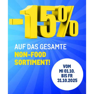 -15% auf das METRO Non-Food Sortiment* gültig nur bei METRO Hartberg