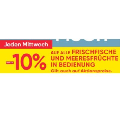 Jeden Mittwoch BIS ZU -10% AUF ALLE FRISCHFISCHE UND MEERESFRÜCHTE IN BEDIENUNG Maximarkt