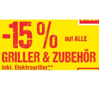 Promotion Bild von -15% auf ALLE GRILLER & ZUBEHÖR inkl. Elektrogriller Maximarkt