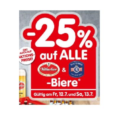 -25% auf ALLE Villacher & Puntigamer-Biere INTERSPAR
