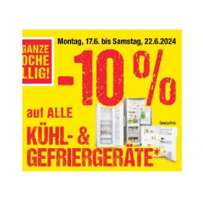 Promotion Bild von -10% auf ALLE KÜHL- & GEFRIERGERÄTE Maximarkt