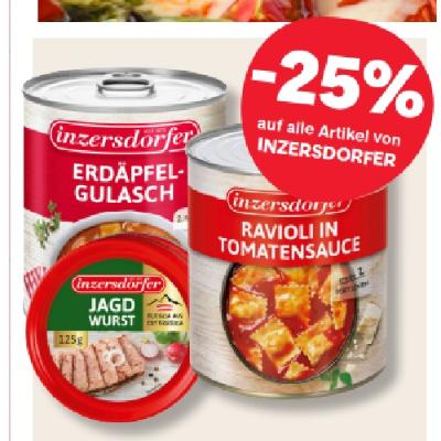 -25% auf alle Artikel von INZERSDORFER MPREIS