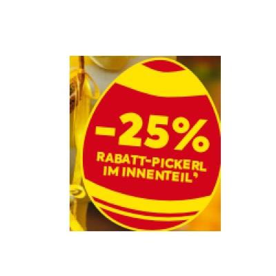 -25% RABATT-PICKERL IM INNENTEIL BILLA