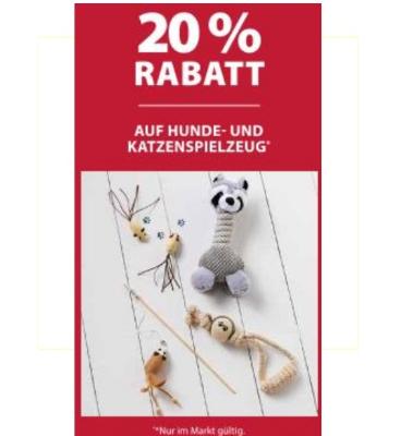 20% RABATT AUF HUNDE- UND KATZENSPIELZEUG Dehner