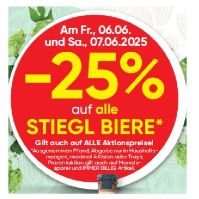 Promotion Bild von -25% auf alle STIEGL BIERE SPAR Gourmet