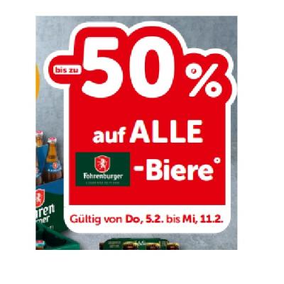 bis zu -50% auf ALLE Fohrenburger-Biere INTERSPAR