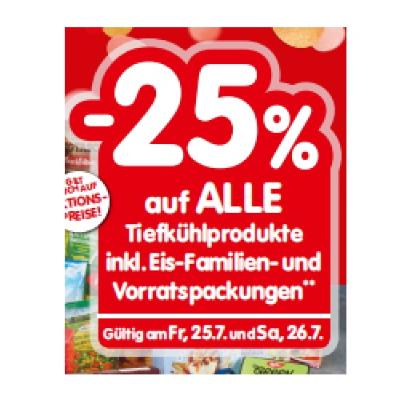 Promotion Bild von -25% auf ALLE Tiefkühlprodukte inkl. Eis-Familien- und Vorratspackungen INTERSPAR