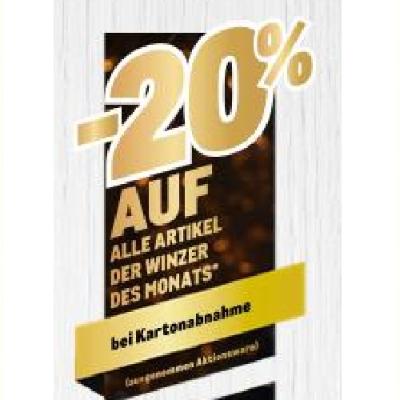 -20% AUF ALLE ARTIKEL DER WINZER DES MONATS METRO