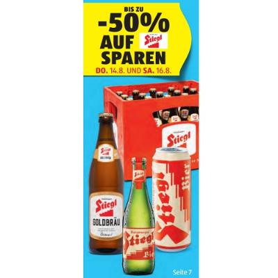 BIS ZU -50% AUF Stiegl SPAREN HOFER