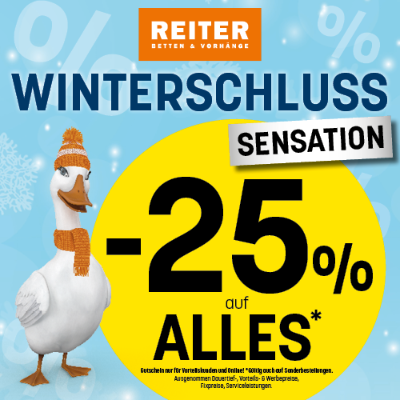 -25% auf ALLES* Rabatt exklusiv für Vorteilskund*innen und nur online Betten Reiter