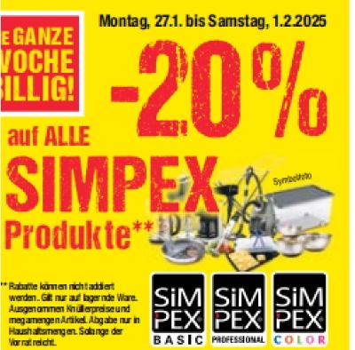 Promotion Bild von -20% auf ALLE SIMPEX Produkte Maximarkt