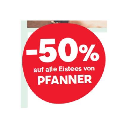 -50% auf alle Eistees von PFANNER MPREIS