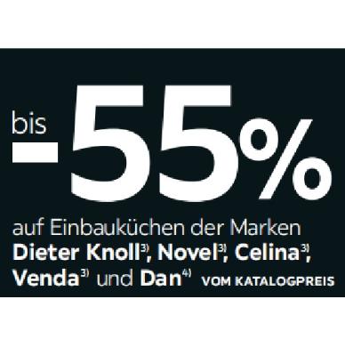 Promotion Bild von bis -55% auf Einbauküchen der Marken Dieter Knoll, Novel, Celina, Venda und Dan VOM KATALOGPREIS XXXLutz