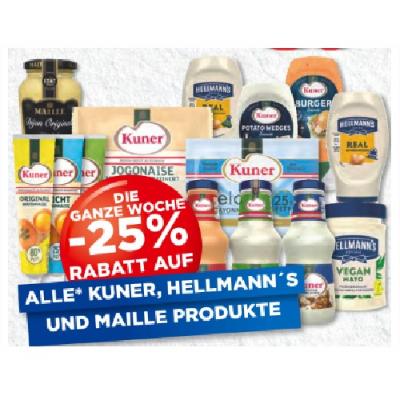 Promotion Bild von DIE GANZE WOCHE -25% RABATT AUF ALLE KUNER, HELLMANN'S UND MAILLE PRODUKTE Unimarkt