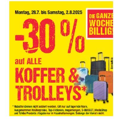 Promotion Bild von -30% auf ALLE KOFFER & TROLLEYS Maximarkt