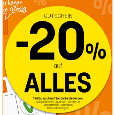 Promotion Bild von -20% auf ALLES* Rabatt exklusiv für Vorteilskund*innen auch auf Sonderbestellungen gültig Betten Reiter
