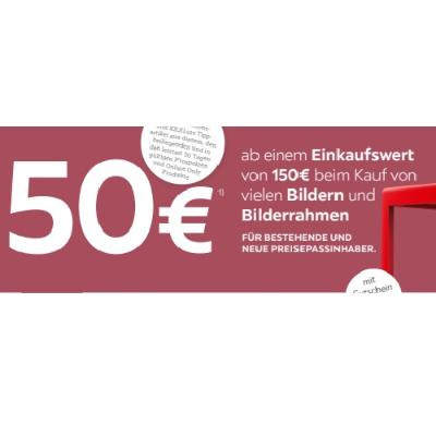 50€ ab einem Einkaufswert von 150€ beim Kauf von vielen Bildern und Bilderrahmen XXXLutz