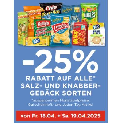 Promotion Bild von -25% RABATT AUF ALLE SALZ- UND KNABBERGEBÄCK SORTEN Unimarkt