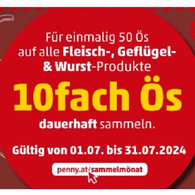 Promotion Bild von Für einmalig 50 Ös auf alle Fleisch-, Geflügel- & Wurst-Produkte 10fach Ös dauerhaft sammeln Penny