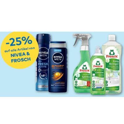 -25% auf alle Artikel von NIVEA & FROSCH T&G