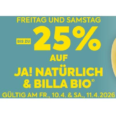 BIS ZU -25% AUF JA! NATÜRLICH & BILLA BIO BILLA PLUS