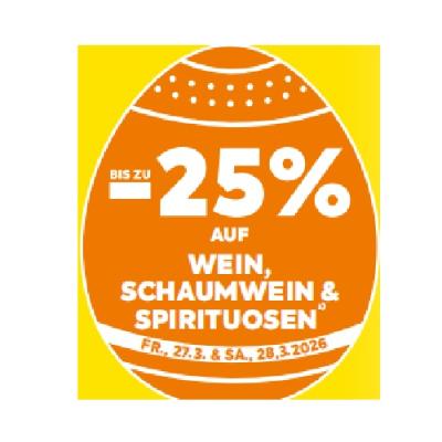BIS ZU -25% AUF WEIN, SCHAUMWEIN & SPIRITUOSEN BILLA