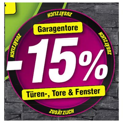 Promotion Bild von bis zu -15% Rabatt zusätzlich auf Garagentore, Türen, Tore & Fenster Josef Steiner