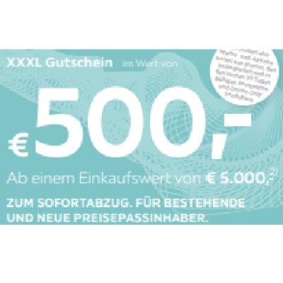 € 500,- Ab einem Einkaufswert von € 5.000,- XXXLutz