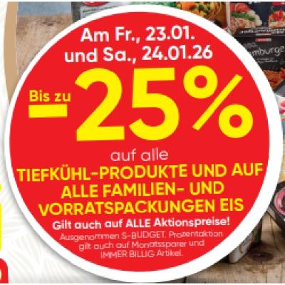 Bis zu -25% auf alle TIEFKÜHL-PRODUKTE UND AUF ALLE FAMILIEN- UND VORRATSPACKUNGEN EIS SPAR Gourmet