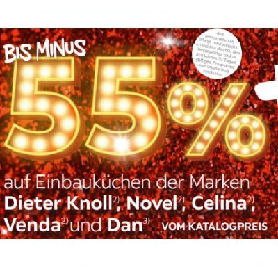 Promotion Bild von BIS MINUS 55% auf Einbauküchen der Marken Dieter Knoll, Novel, Celina, Venda und Dan VOM KATALOGPREIS XXXLutz