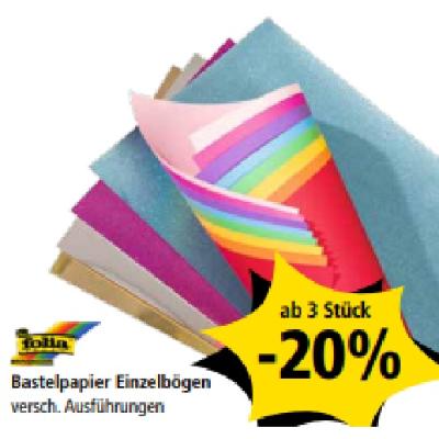 Folia Bastelpapier Einzelbögen ab 3 Stück -20% PAGRO & LIBRO