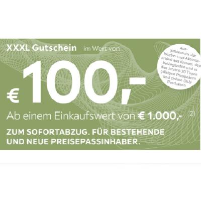 XXXL Gutschein im Wert von € 100,- Ab einem Einkaufswert von € 1.000,- XXXLutz