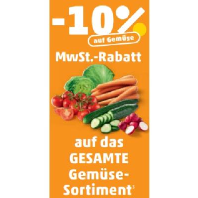-10% MwSt.-Rabatt auf das GESAMTE Gemüse-Sortiment Penny