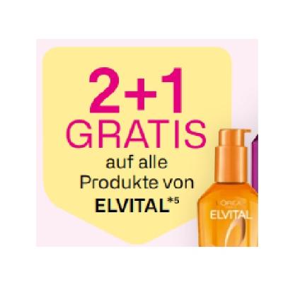 2+1 GRATIS auf alle Produkte von ELVITAL BIPA