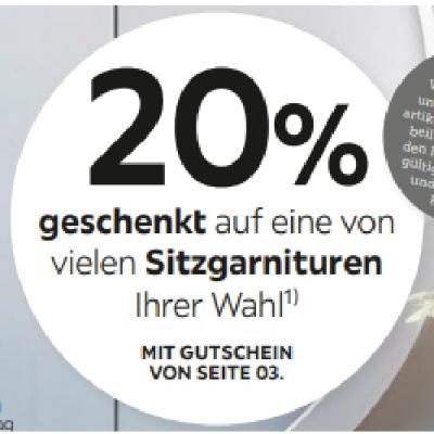 20% geschenkt auf eine von vielen Sitzgarnituren Ihrer Wahl XXXLutz