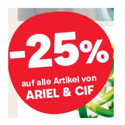 -25% auf alle Artikel von ARIEL & CIF MPREIS