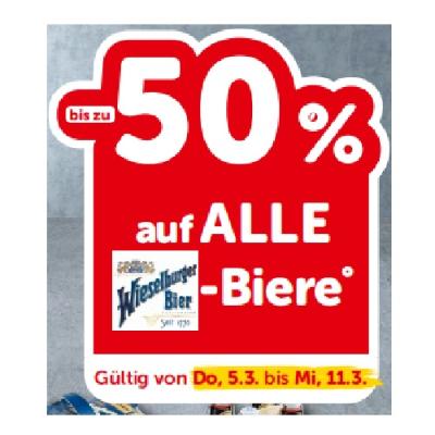 bis zu -50% auf ALLE Wieselburger-Biere INTERSPAR