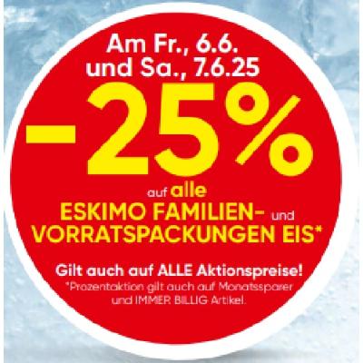 Bild von -25% auf alle ESKIMO FAMILIEN- und VORRATSPACKUNGEN EIS EUROSPAR