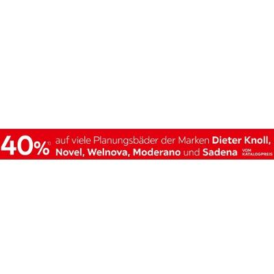 Promotion Bild von 40% auf viele Planungsbäder der Marken Dieter Knoll, Novel, Welnova und Sadena VOM KATALOGPREIS XXXLutz