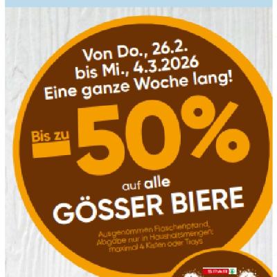 Bis zu -50% auf alle GÖSSER BIERE EUROSPAR