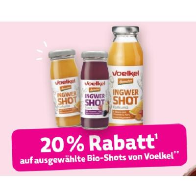 20% Rabatt auf ausgewählte Bio-Shots von Voelkel Denns BioMarkt