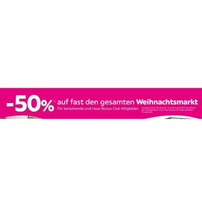-50% auf fast den gesamten Weihnachtsmarkt mömax