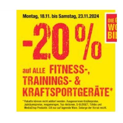 Promotion Bild von -20% auf ALLE FITNESS-, TRAININGS- & KRAFTSPORTGERÄTE Maximarkt