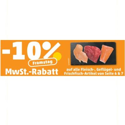 -10% MwSt.-Rabatt auf alle Fleisch-, Geflügel- und Frischfisch-Artikel von Seite 6 & 7 Penny