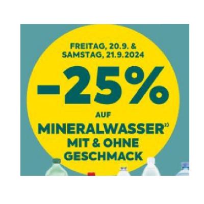 -25% AUF MINERALWASSER MIT & OHNE GESCHMACK BILLA PLUS