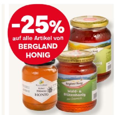 -25% auf alle Artikel von BERGLAND HONIG MPREIS