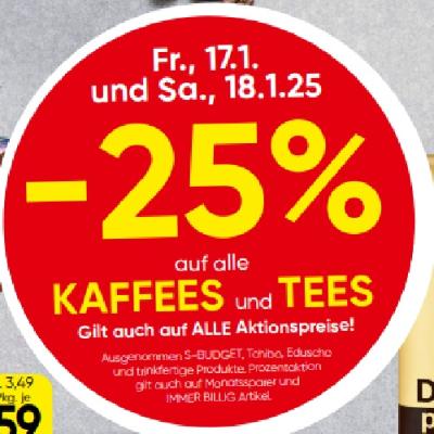 Bild von -25% auf alle KAFFEES und TEES EUROSPAR