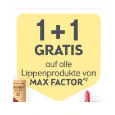 Promotion Bild von 1+1 GRATIS auf alle Lippenprodukte von MAX FACTOR BIPA